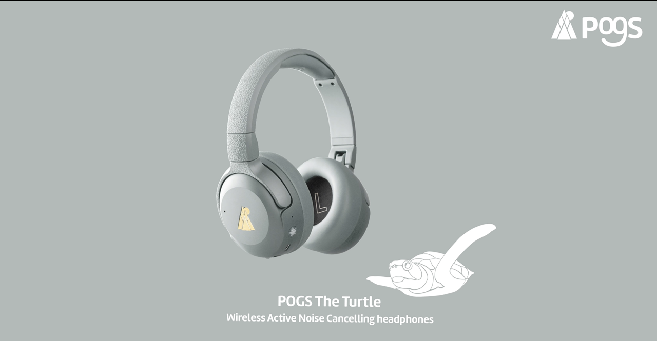 Load video: POGS The Turtle Noise Cancelling headphones instruction video